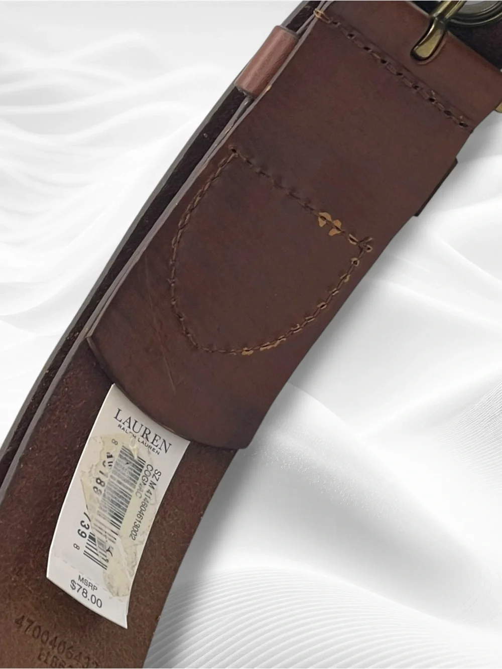 Lauren Ralph Lauren Brown Leather Grommet Belt with Brass Hardware Size Medium